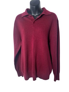 Shephe‎ men’s large 100% cashmere sweater maroon capsule sustainable
